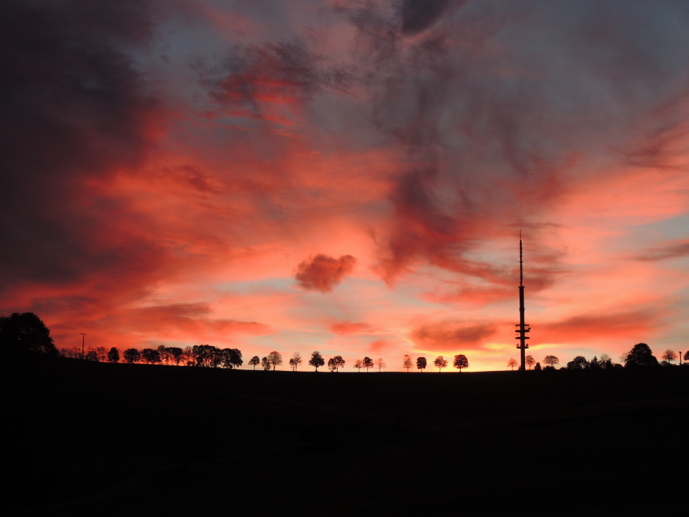 Morgenrot von der Brunnenkapelle aus