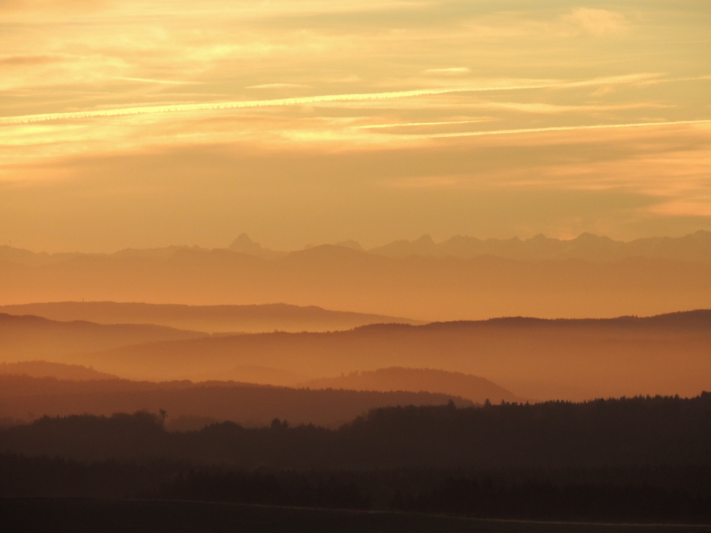 Morgenrot ber den bayrischen Apen